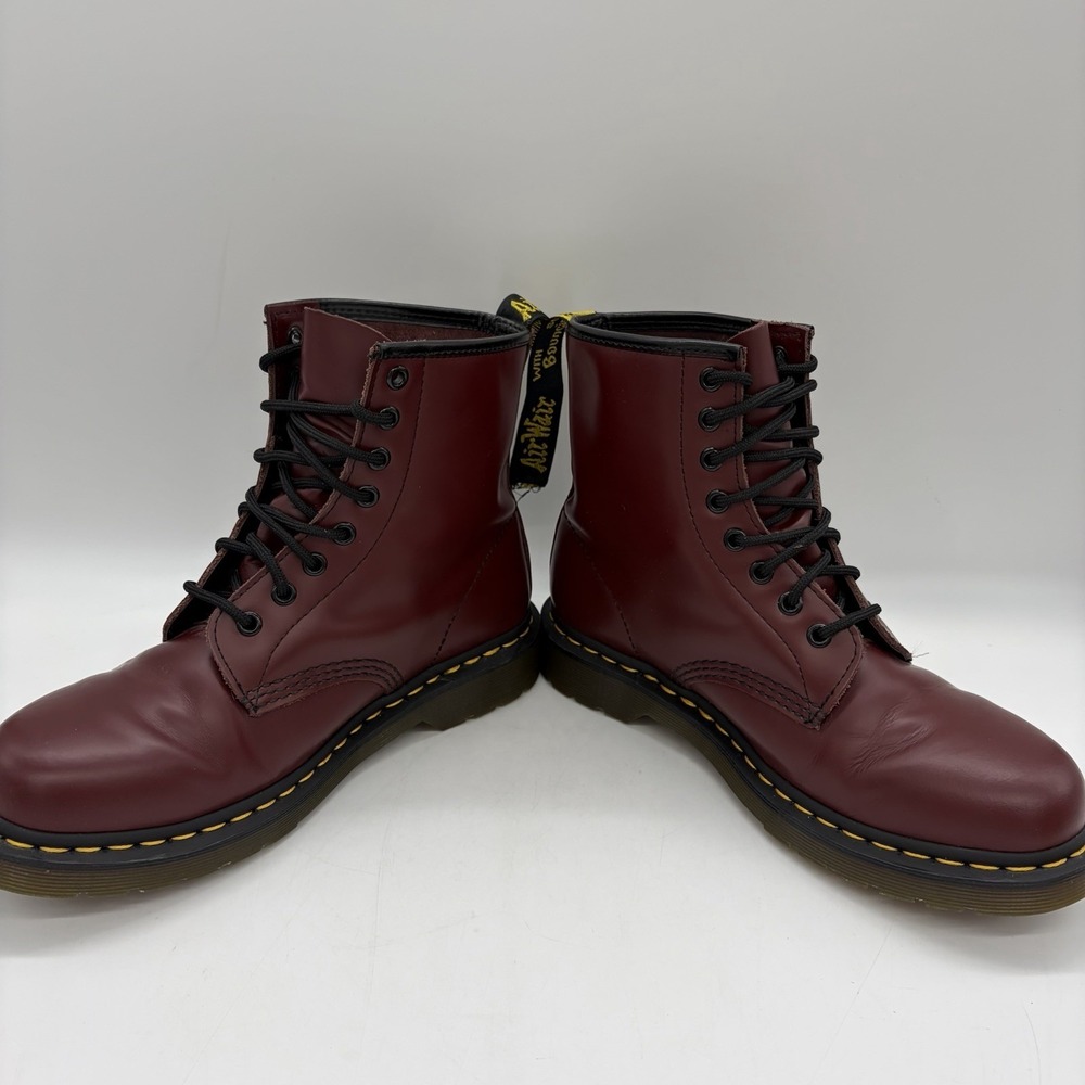 Dr. Martens Womens 9 Mens 8 Boots 1460 8-Eye Cherry Red Smooth Leather Lace Read - Picture 4 of 15